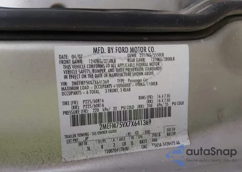 2006 Mercury Grand Marquis Gs from USA, damaged, VIN 2MEFM74V56X609557